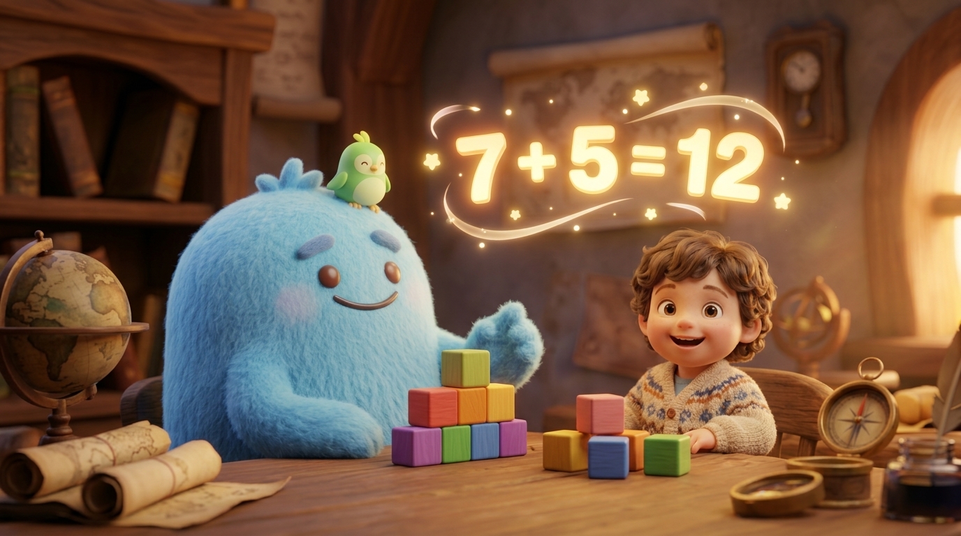 How to Explain Addition to a Child: From Blocks to 7 + 5